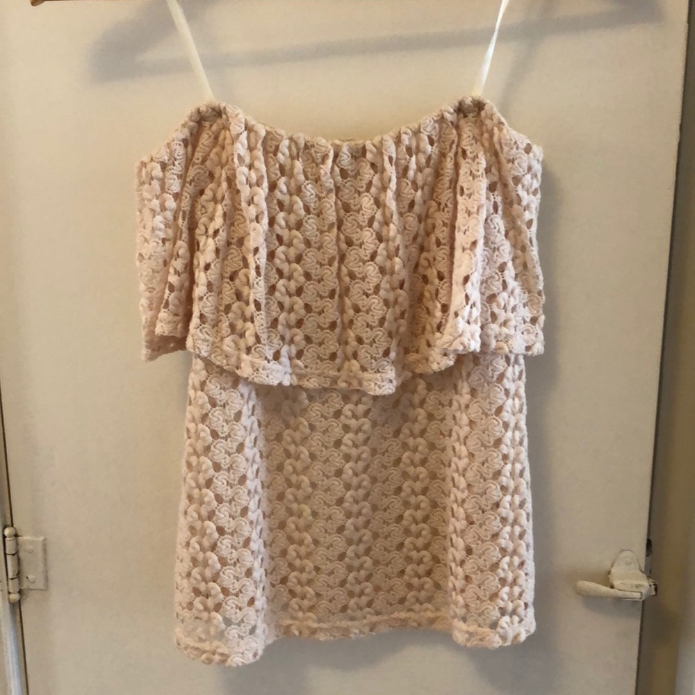 Pins and Needles Strapless Lace Top